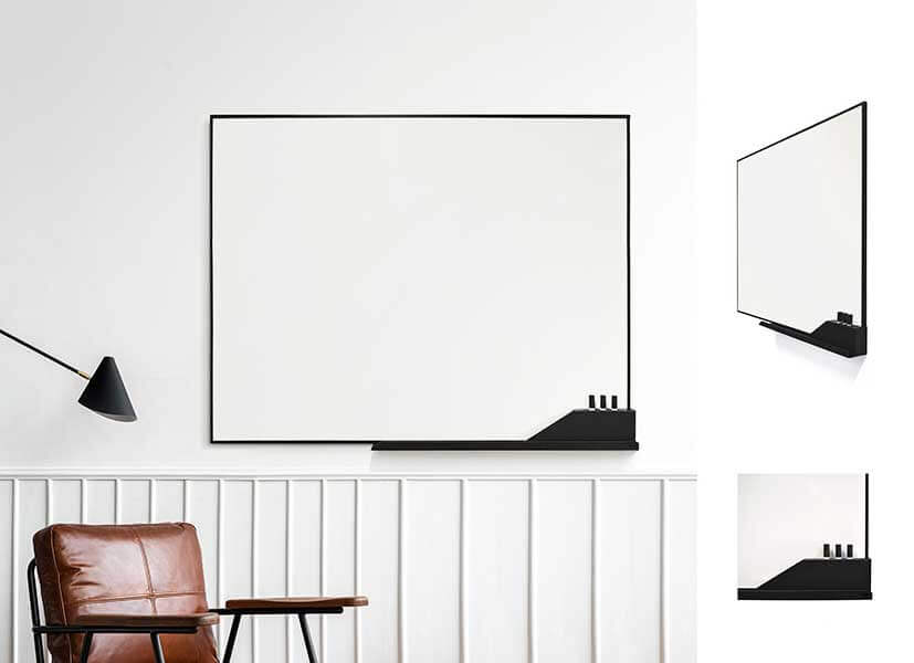 Stijlvol, magnetisch whiteboard | Stylish magnetic wall writing-board GEKKO