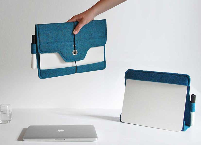 hand-whiteboard-notitieblok ; voor op het bureau en om mee te nemen