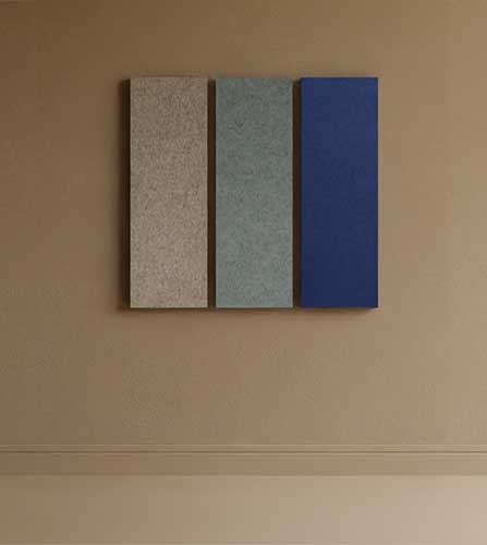KIEZEL akoestisch prikbord op maat in kleur blauw | beige