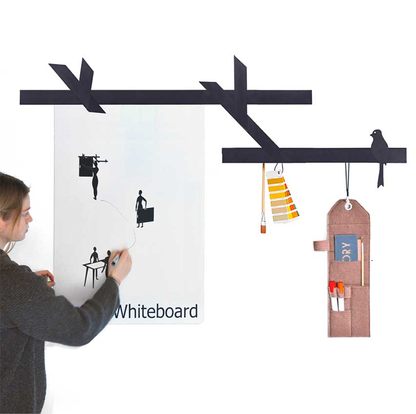 Support mural pour accessoires scolaires, de réunion et de bureau (flipcharts, tableaux blancs, ciseaux…) | TAK