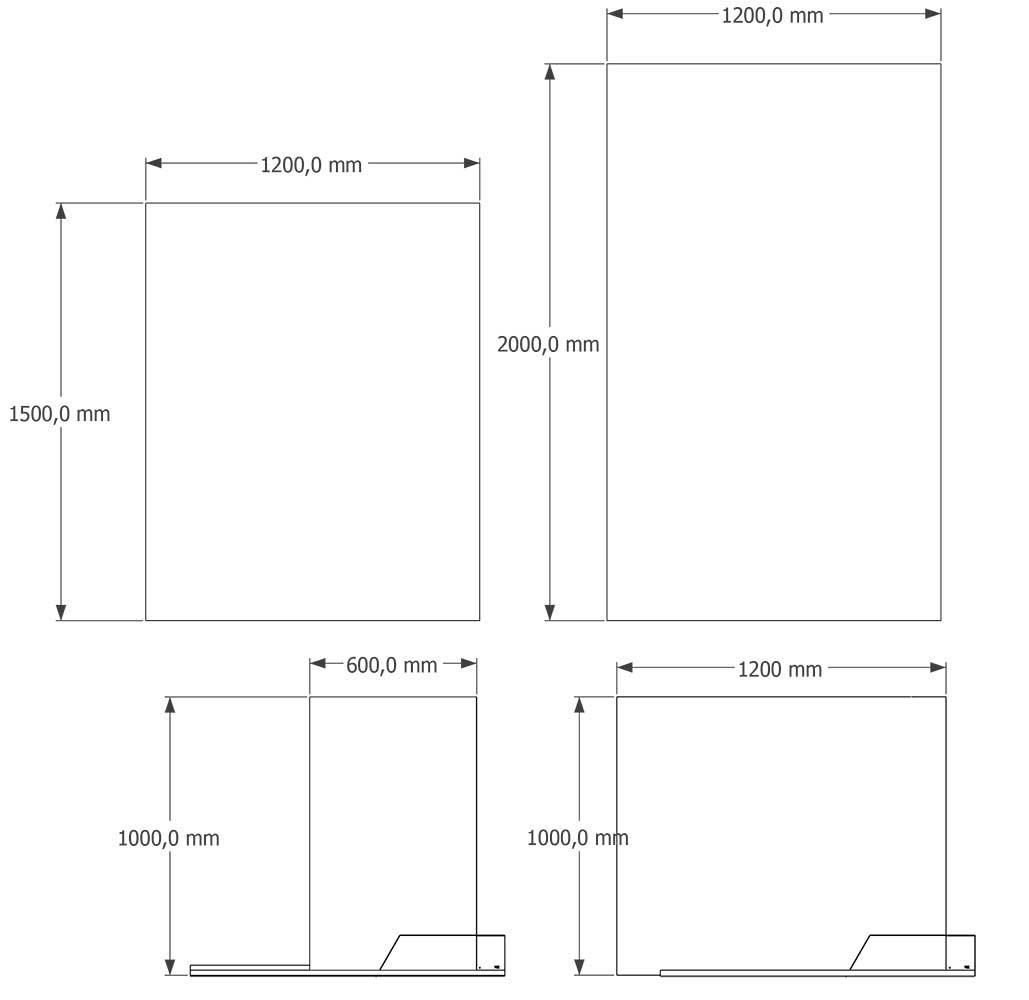 Technische specificaties afmetingen memoboard studiovix