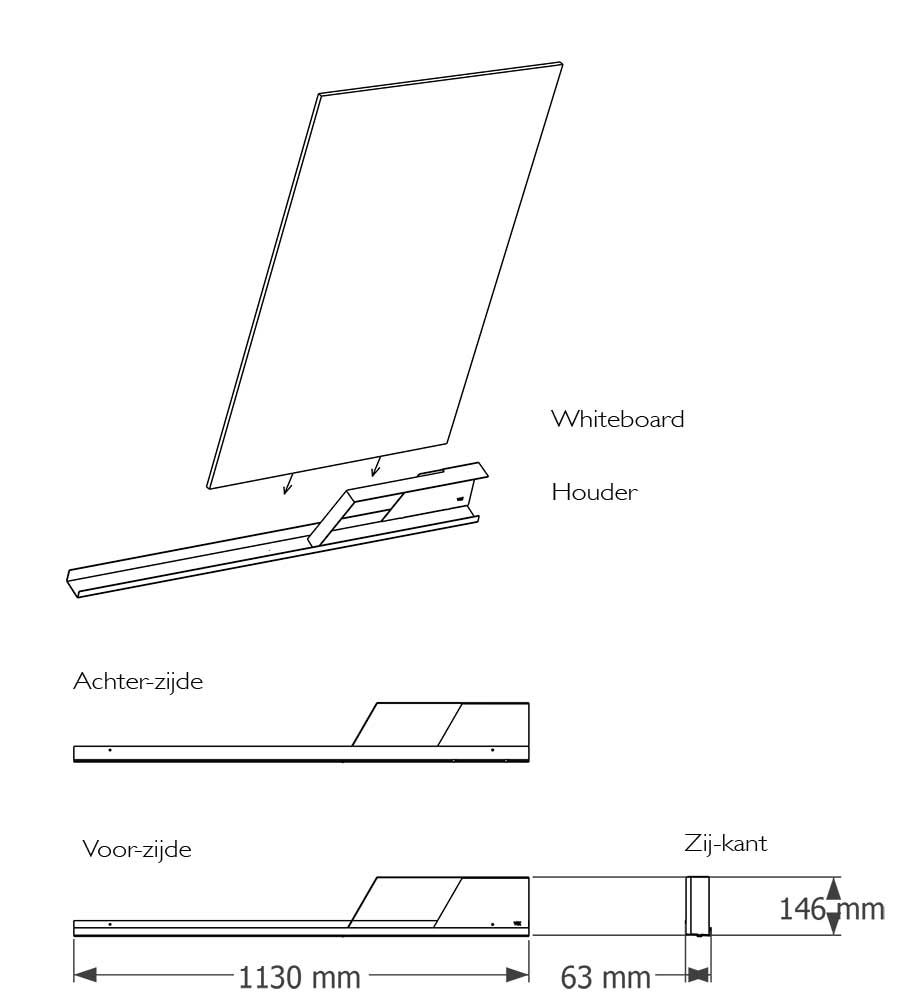 afmetingen magnetisch-memo board houder studioVIX