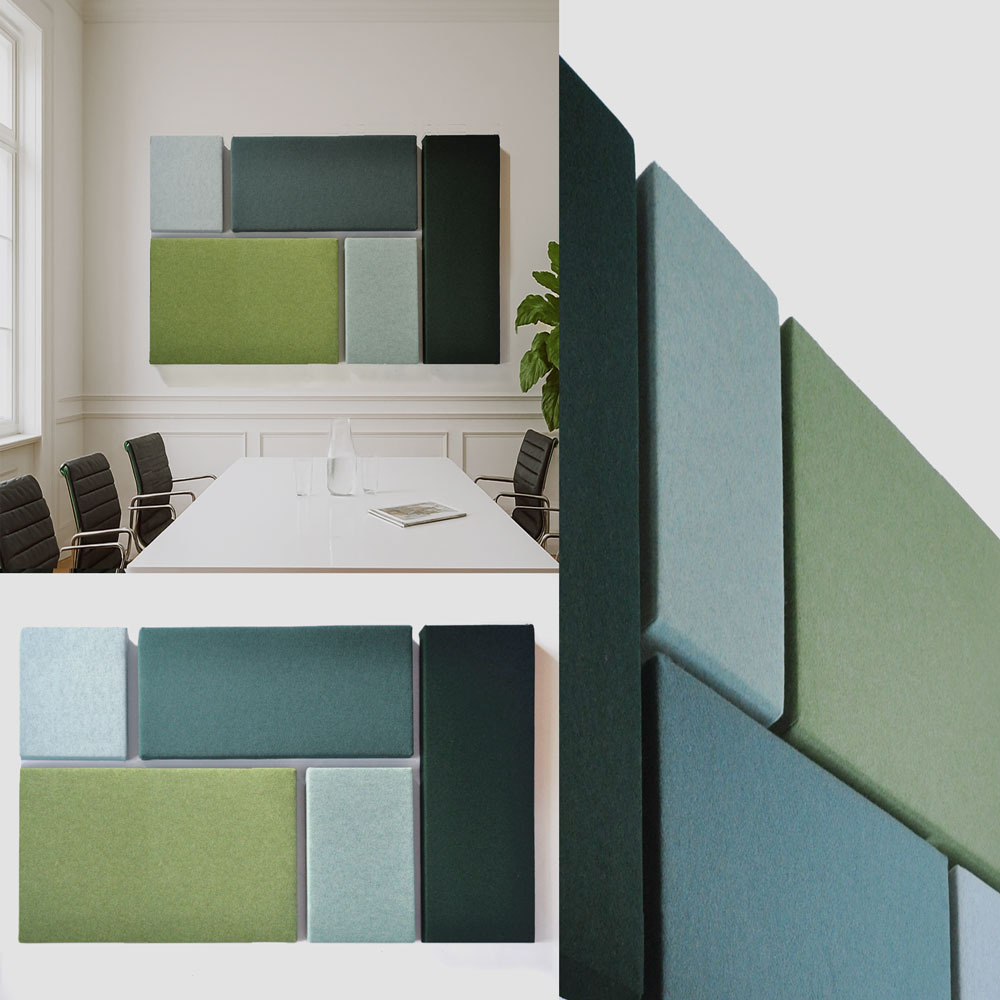 akoestische-wanddecoratie | prikborden vilt groen tinten studiovix