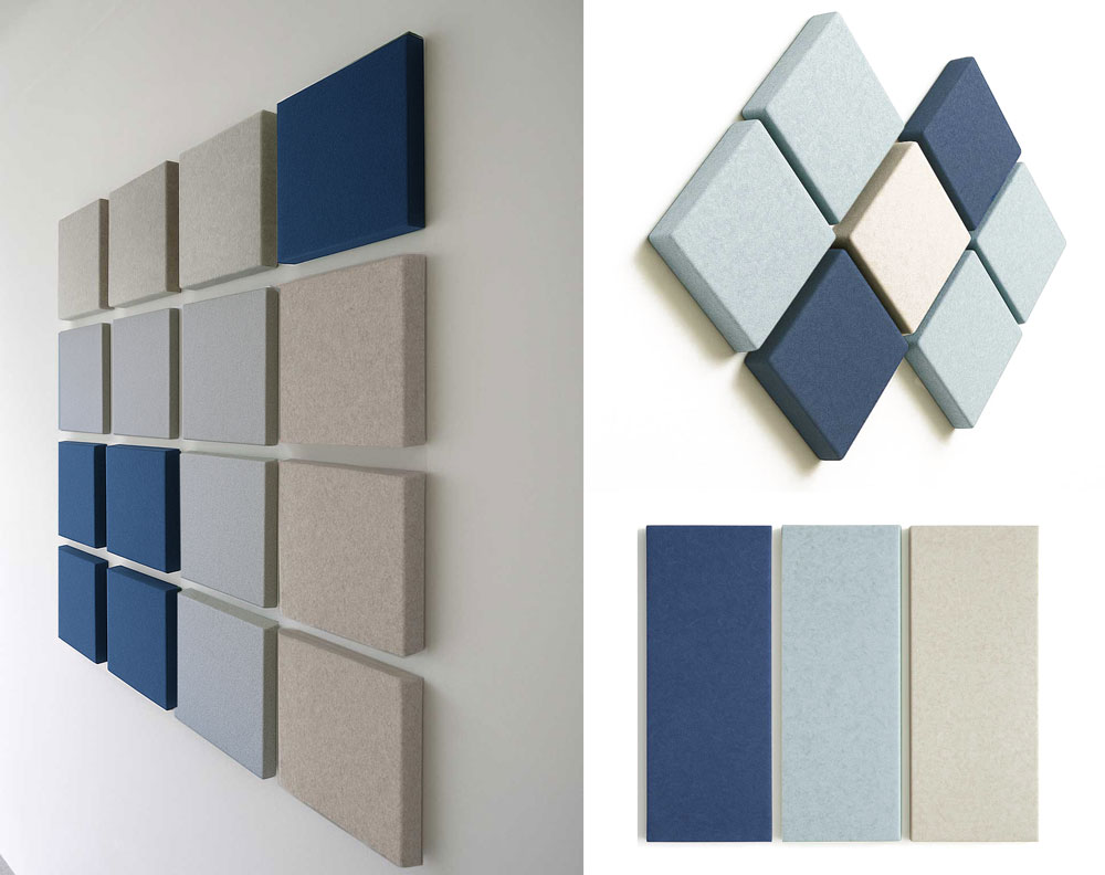 akoestische wand panelen decoratief blauw studioVIX