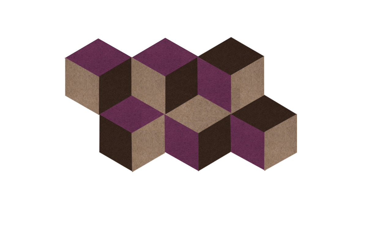 akoestisch wandpaneel studio vix kubus paars bruin