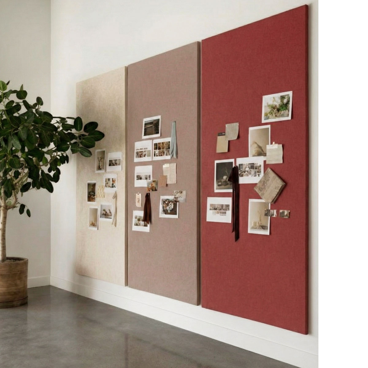 Vilten prikborden akoestisch en decoratief rose